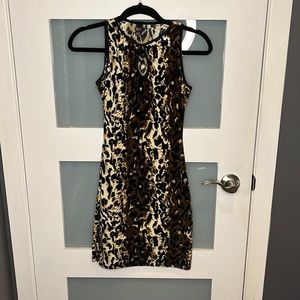 Vintage stretchy velvet animal print dress. Size small